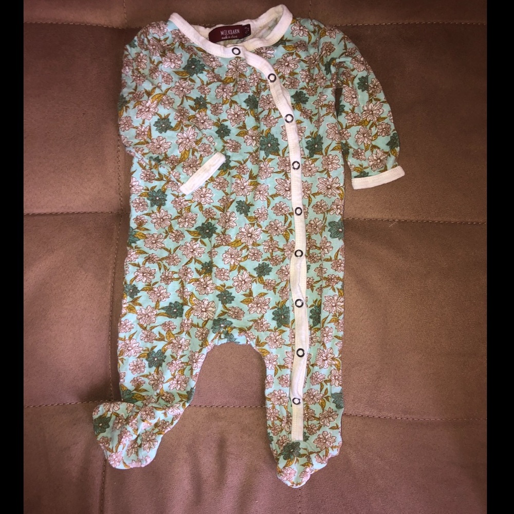 Milkbarn Bamboo Floral Footed Romper